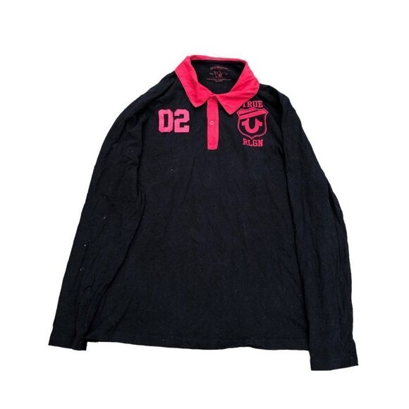 VINTAGE True Religion Long Sleeve Polo Shirt XXXL - Picture 6 of 10